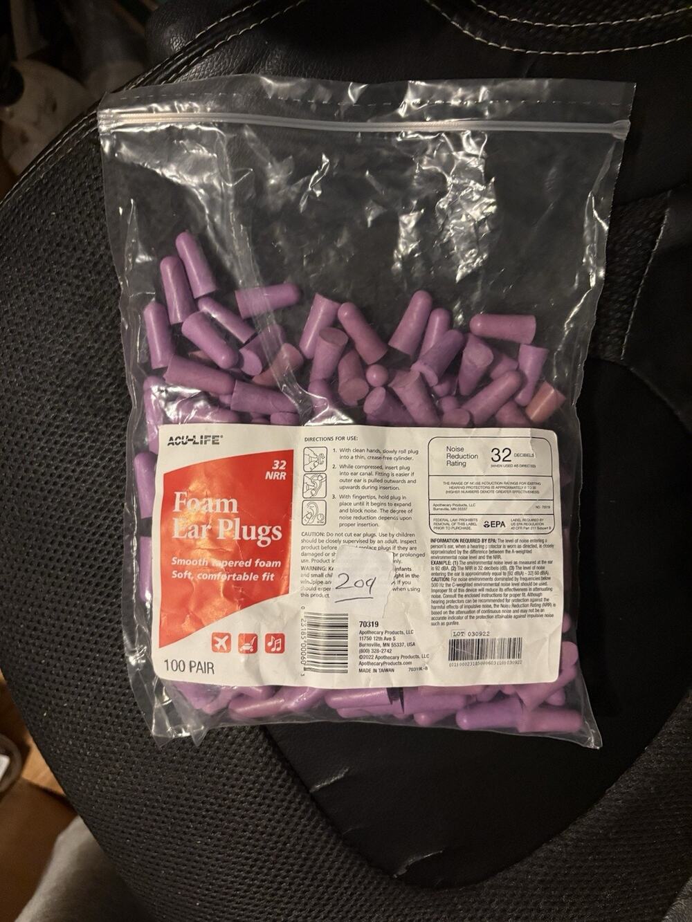 Foam Ear Plugs 100 Pair - 32 Noise Reduction Rating